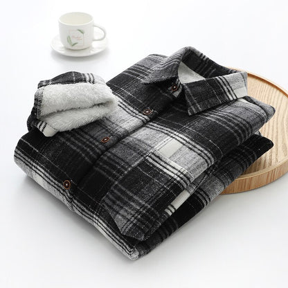 Retro Plaid Velvet Jacket For Women Black White