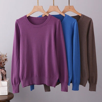 Warm Base Cashmere O-Neck Long-Sleeved Pullover